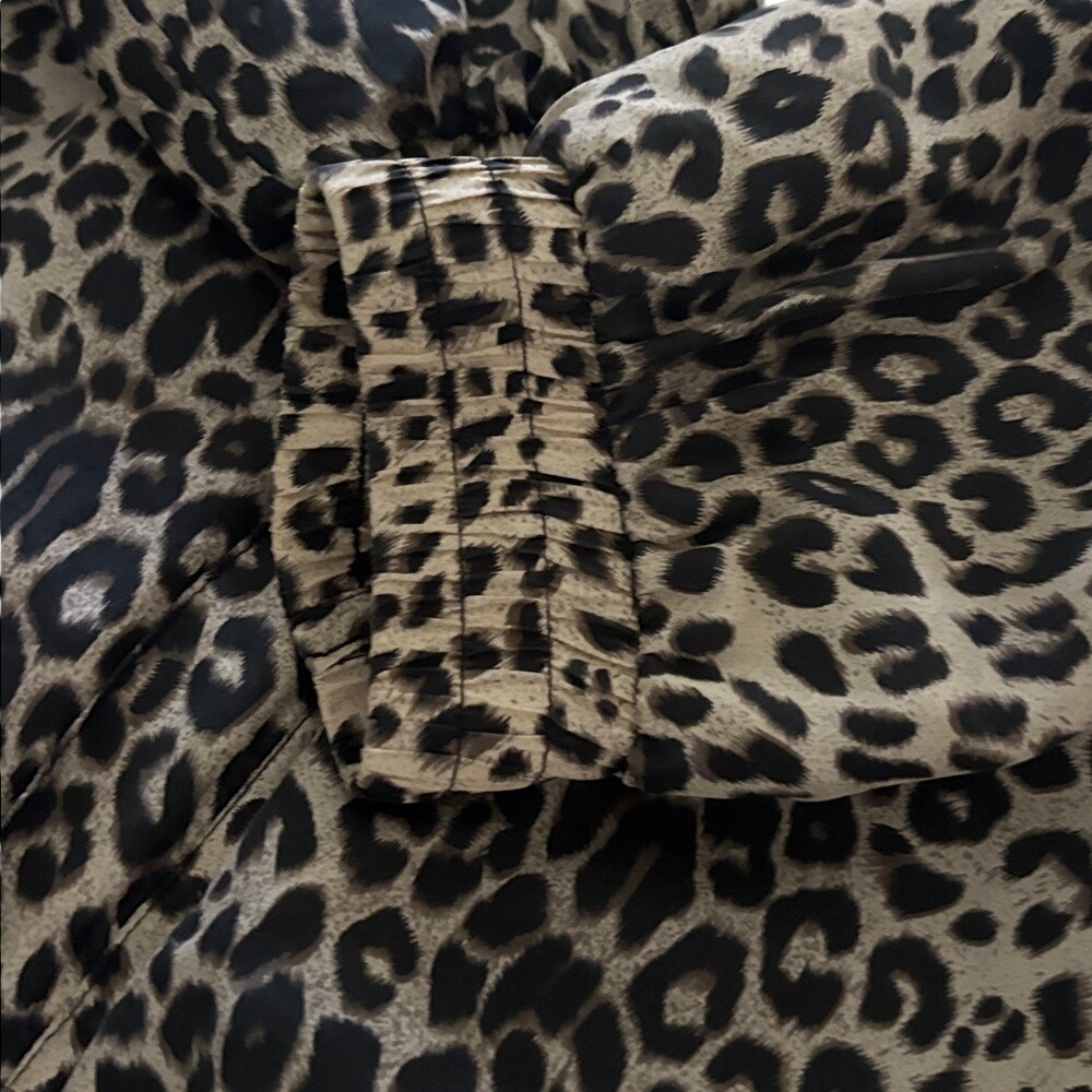 Fuda International Vintage 100% Silk Leopard Print Track Suit Set Black Small - Picture 3 of 8